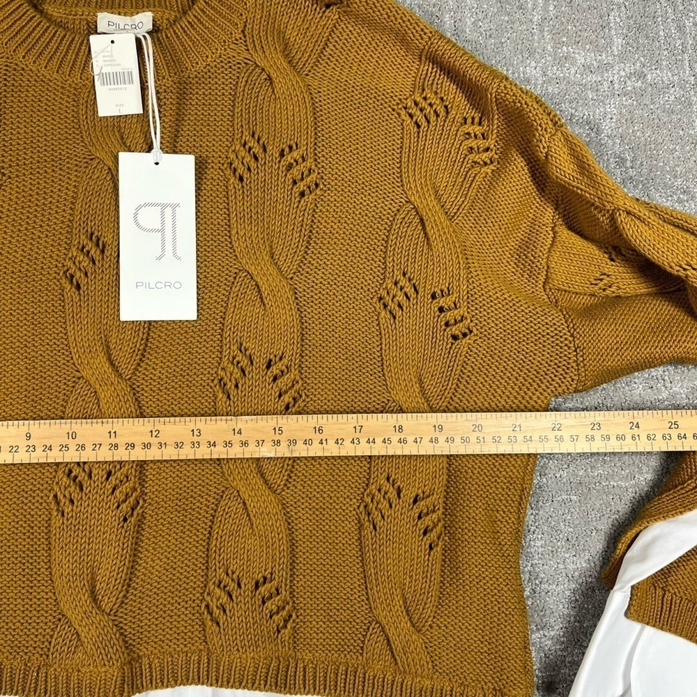Anthropologie Pilcro Cable Twofer Layer Sweater Boho NWT Size L - Picture 3 of 6